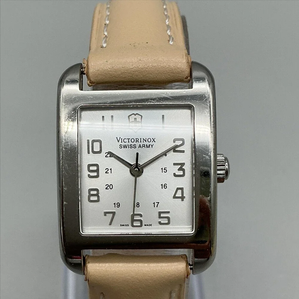 Victorinox Swiss Army Womens Watch 21mm Tank Stainless Swiss Leather New Battery